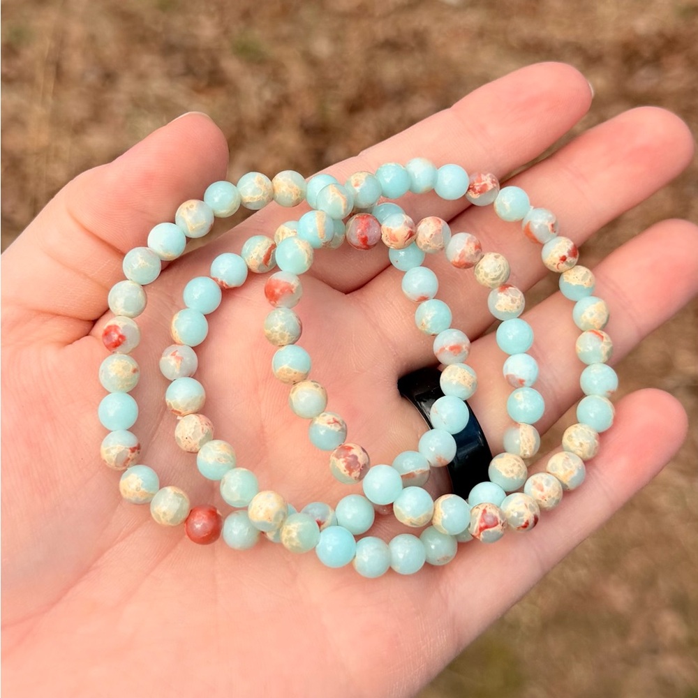 NEW! Natural Shoushan Jade Bead Bracelet